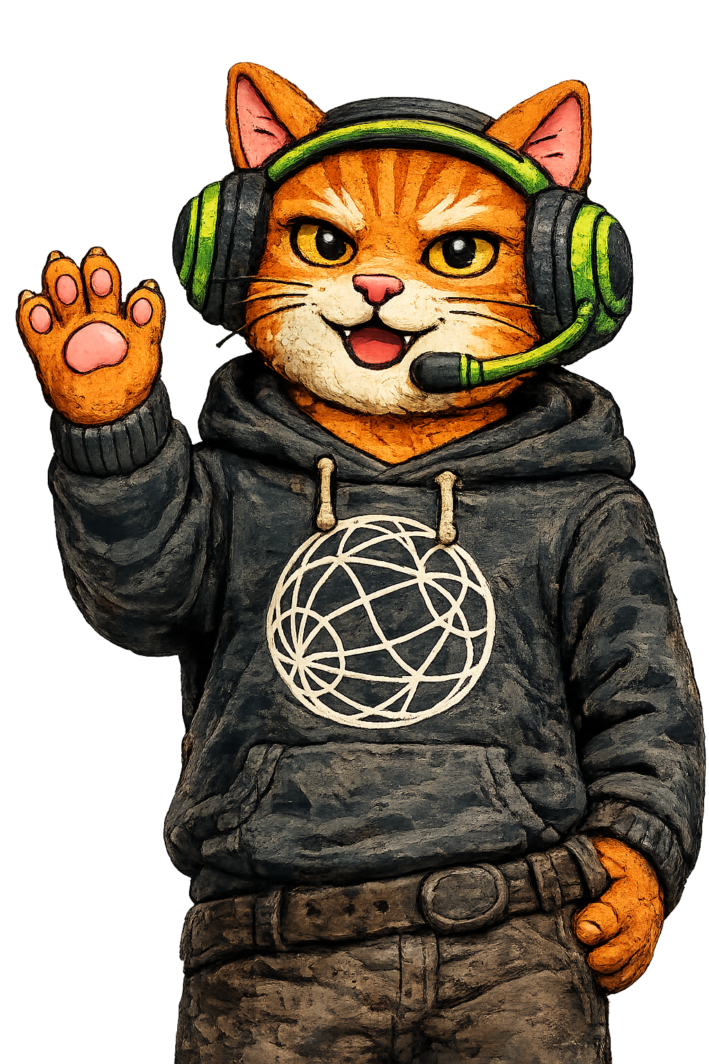Gamer Kitty waving